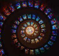 Stained glass spiral circle pattern 161154
